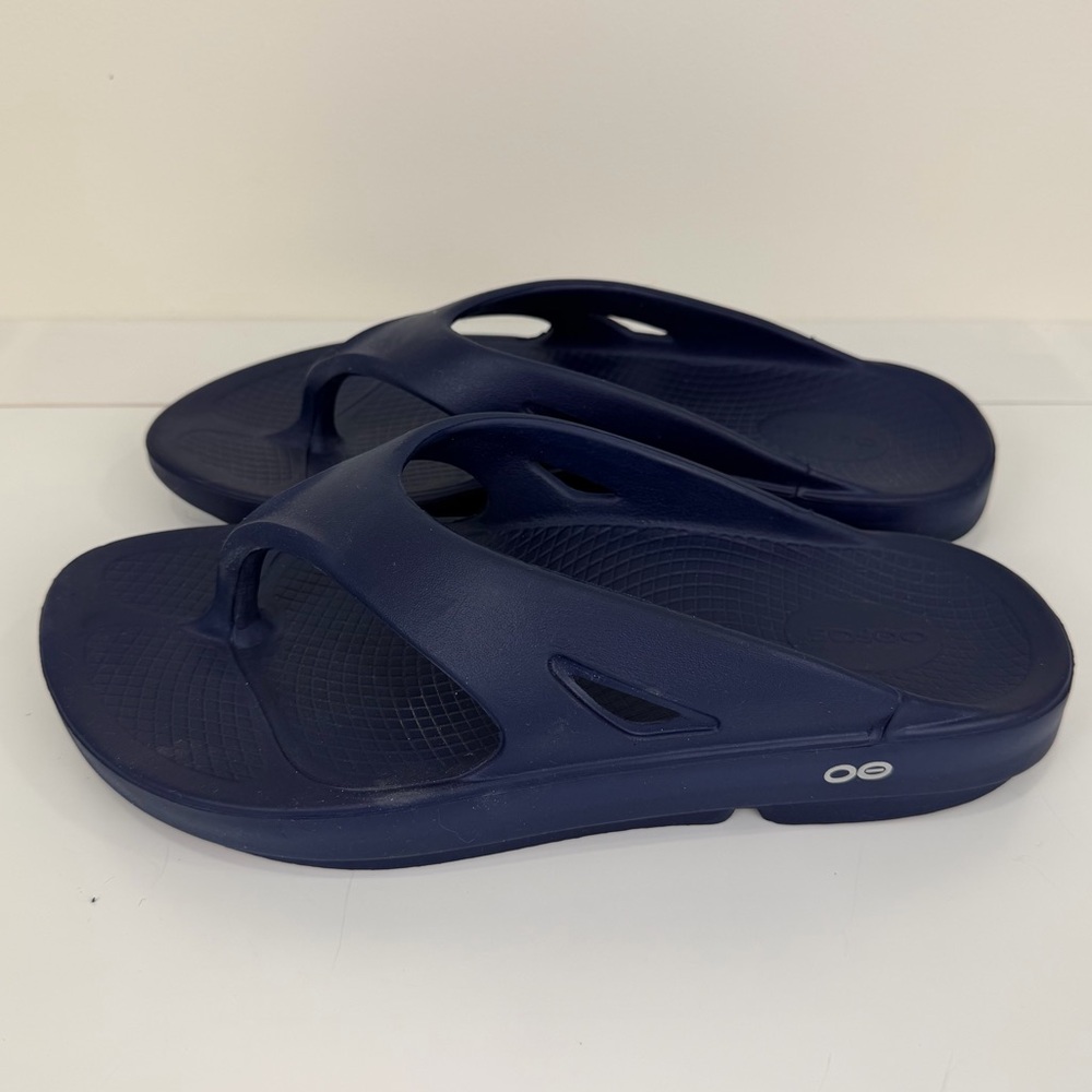 OOFOS Navy Recovery Slide Sandals Comfort Shoes Size EU 44 / US 11
